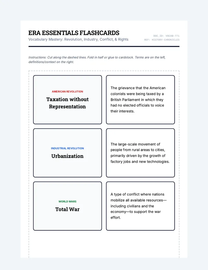 Era Mastery Flashcards