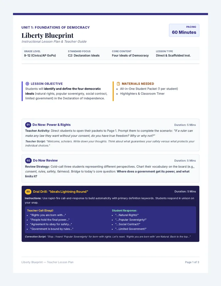 Liberty Blueprint Teacher Guide