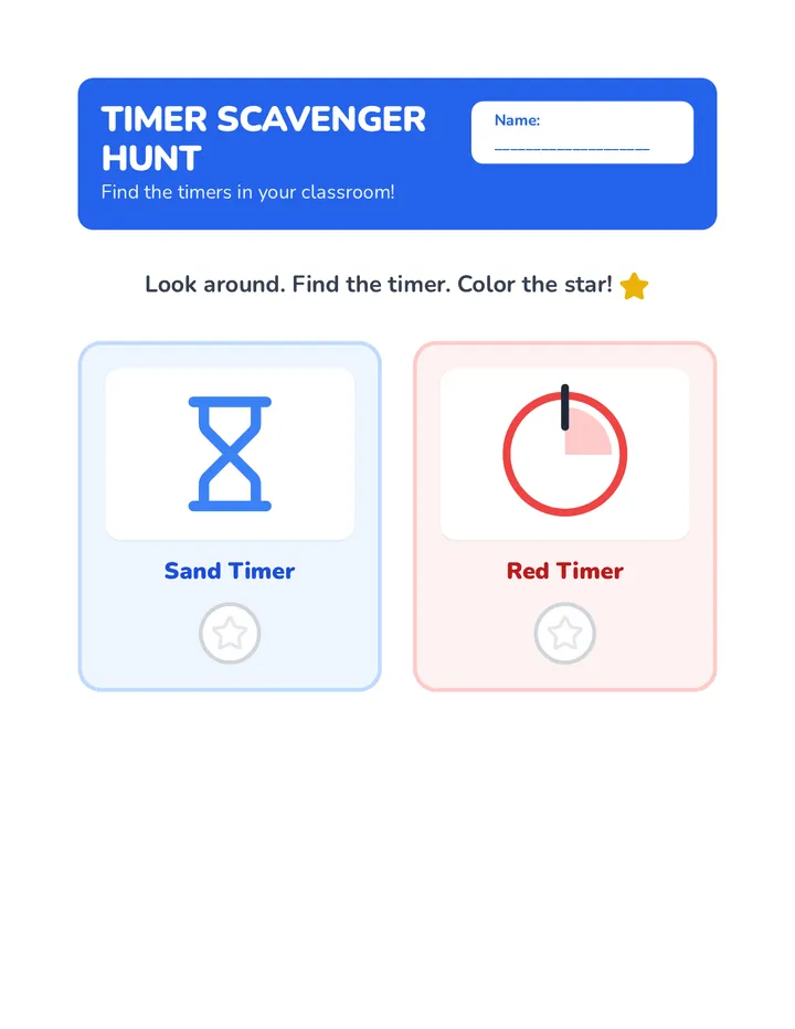 Timer Scavenger Hunt Activity