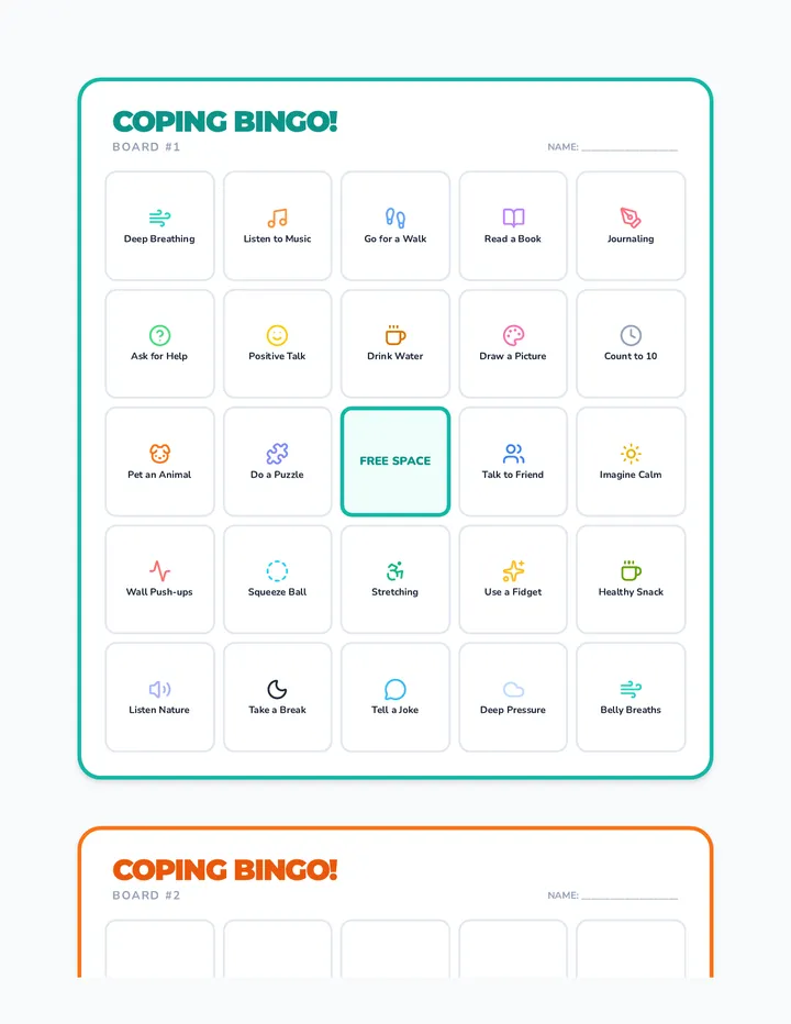 Bingo Board Student Activity