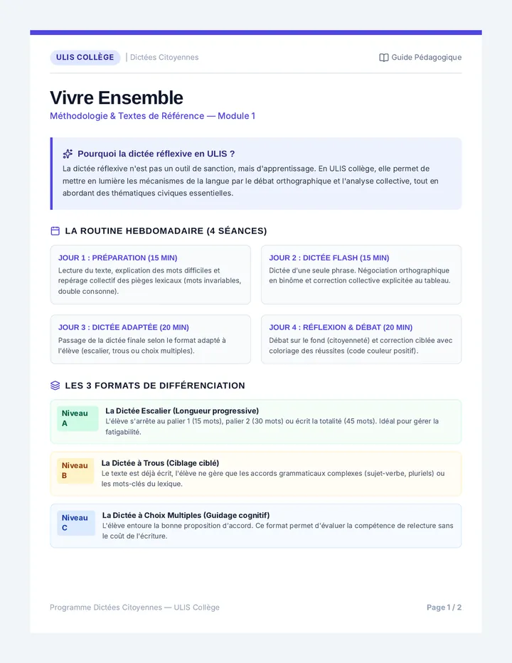 Vivre Ensemble Guide Enseignant