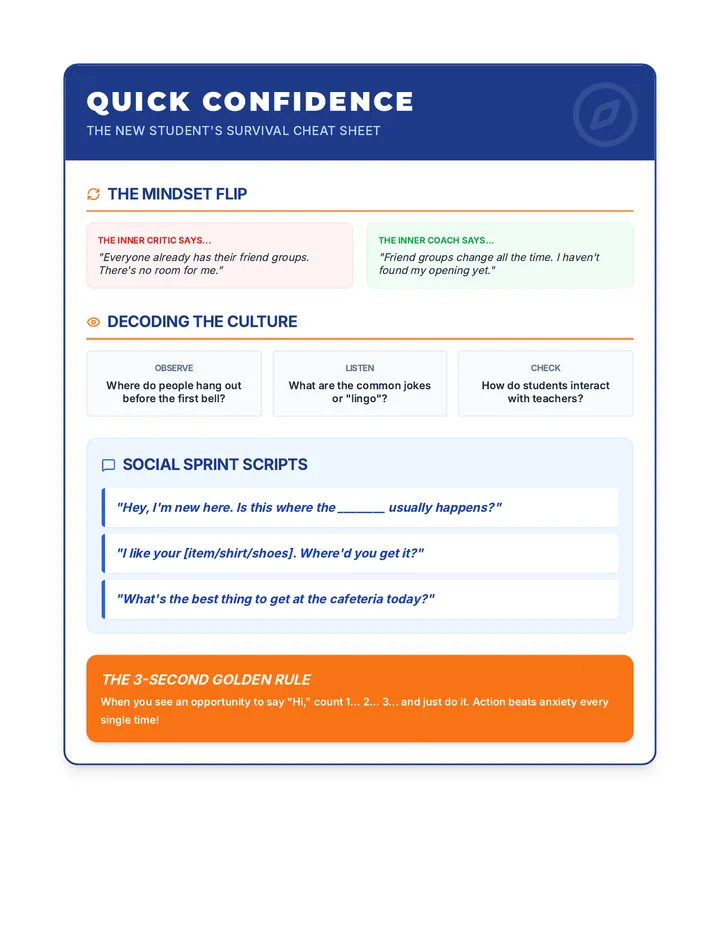 Quick Confidence Cheat Sheet