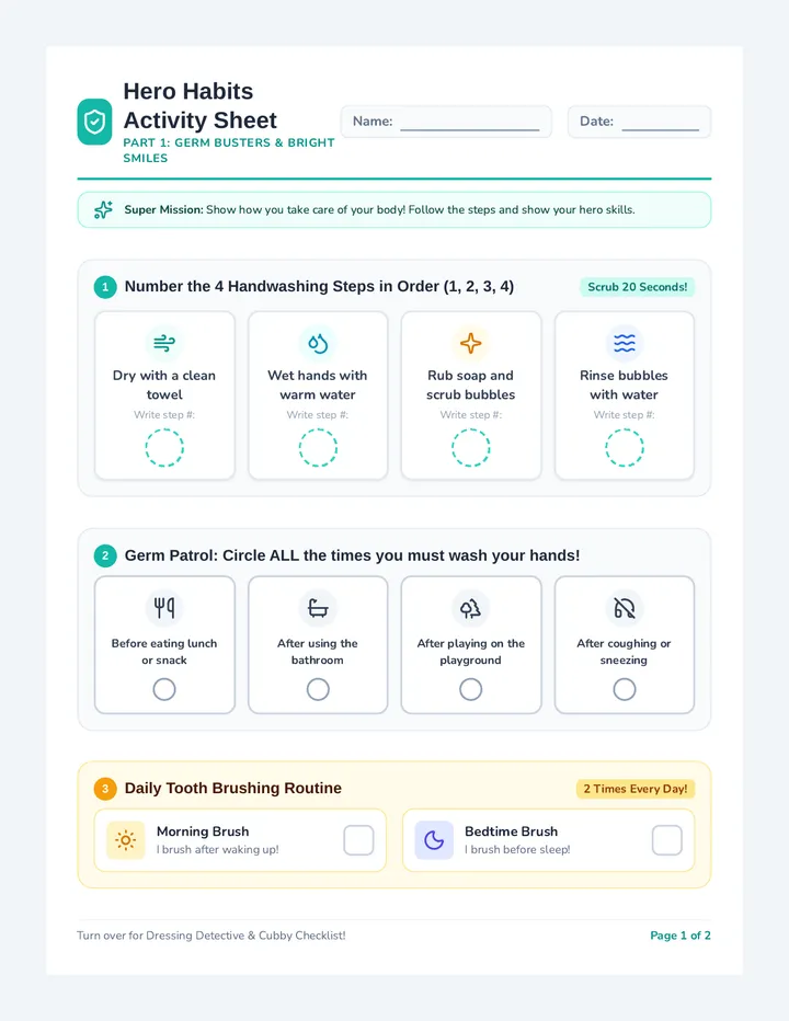 Hero Habits Activity Sheet