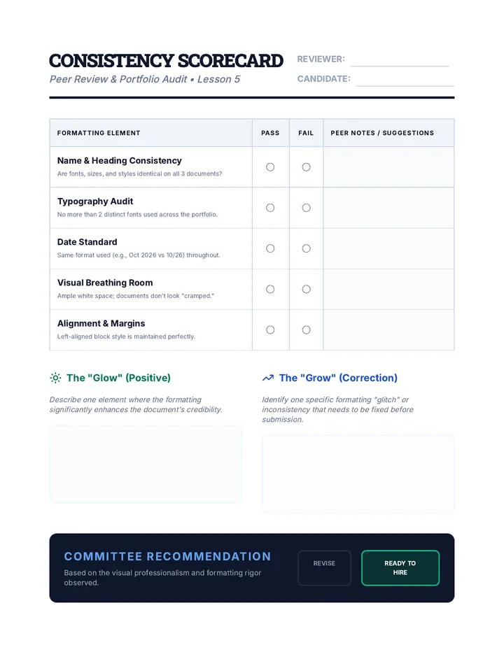 Portfolio Consistency Scorecard