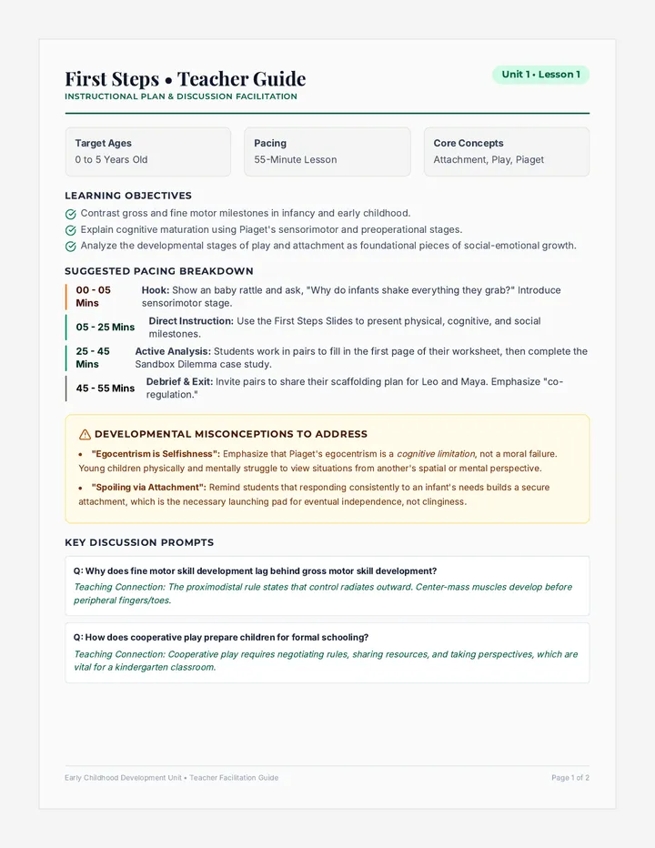 First Steps Teacher Guide