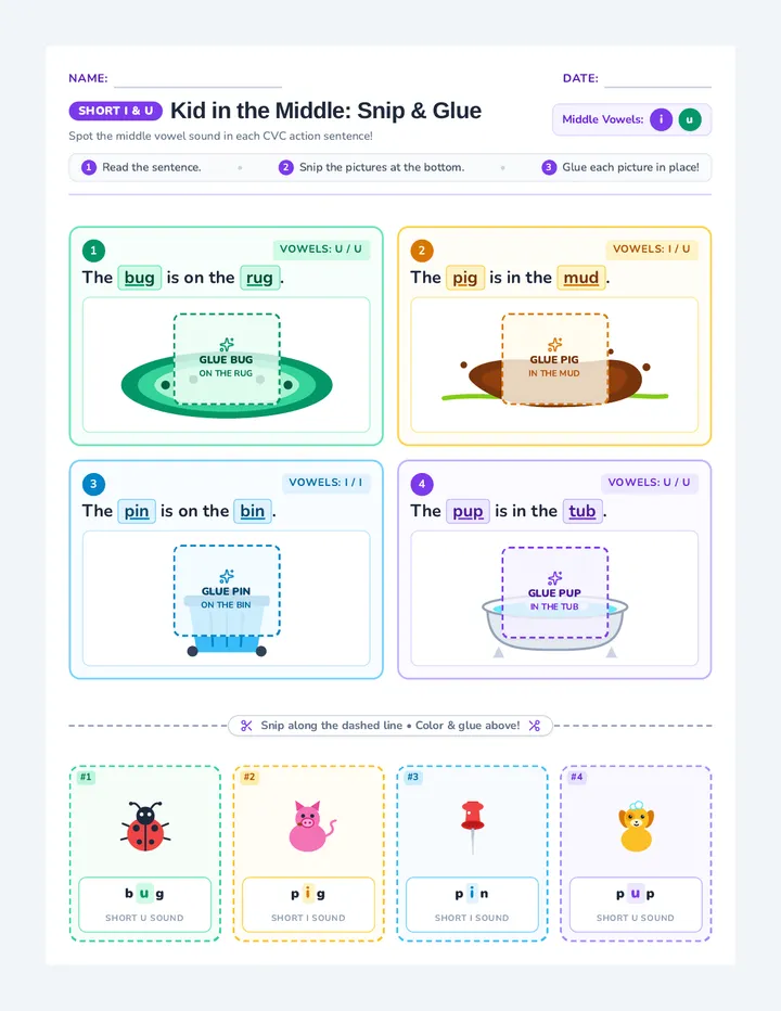 Wiggle Bug Snips Worksheet