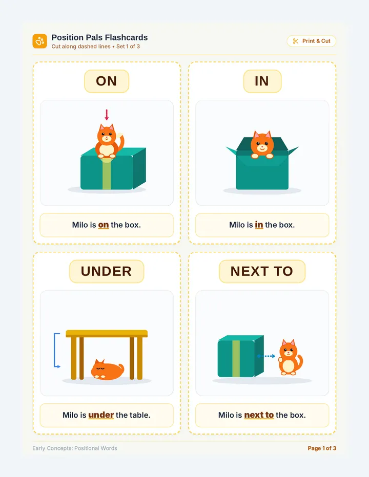 Position Pals Flashcards