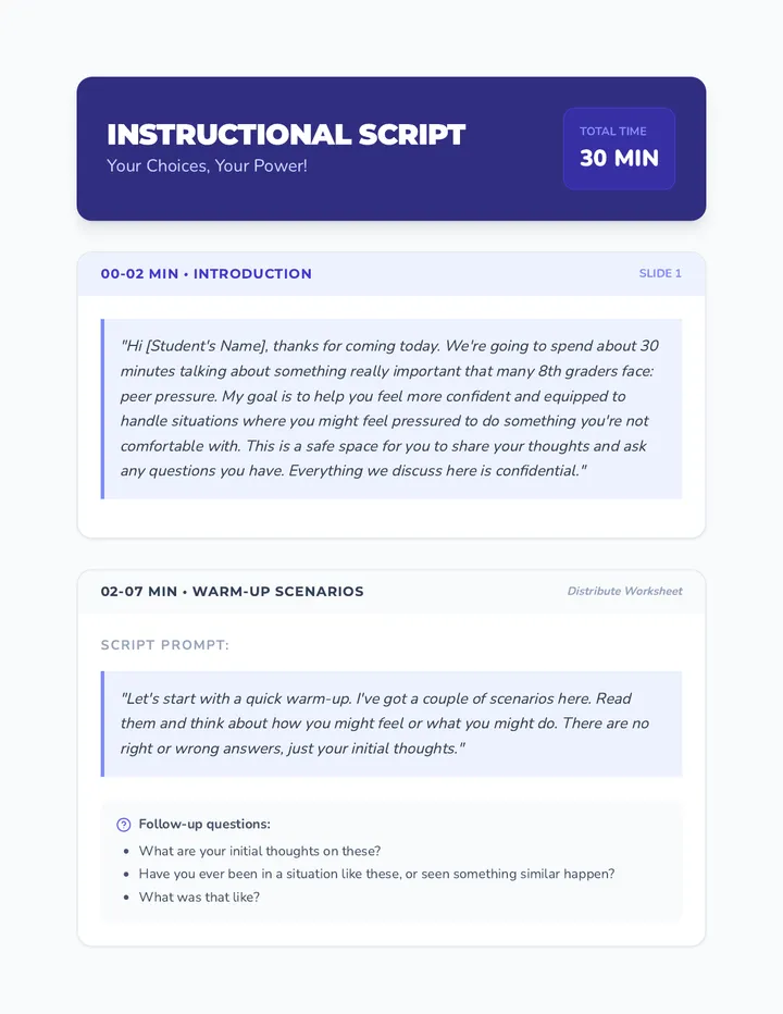 Your Choices Your Power Script