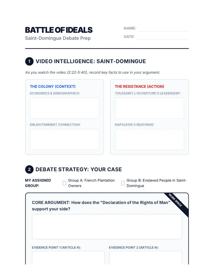 Debate Prep Worksheet