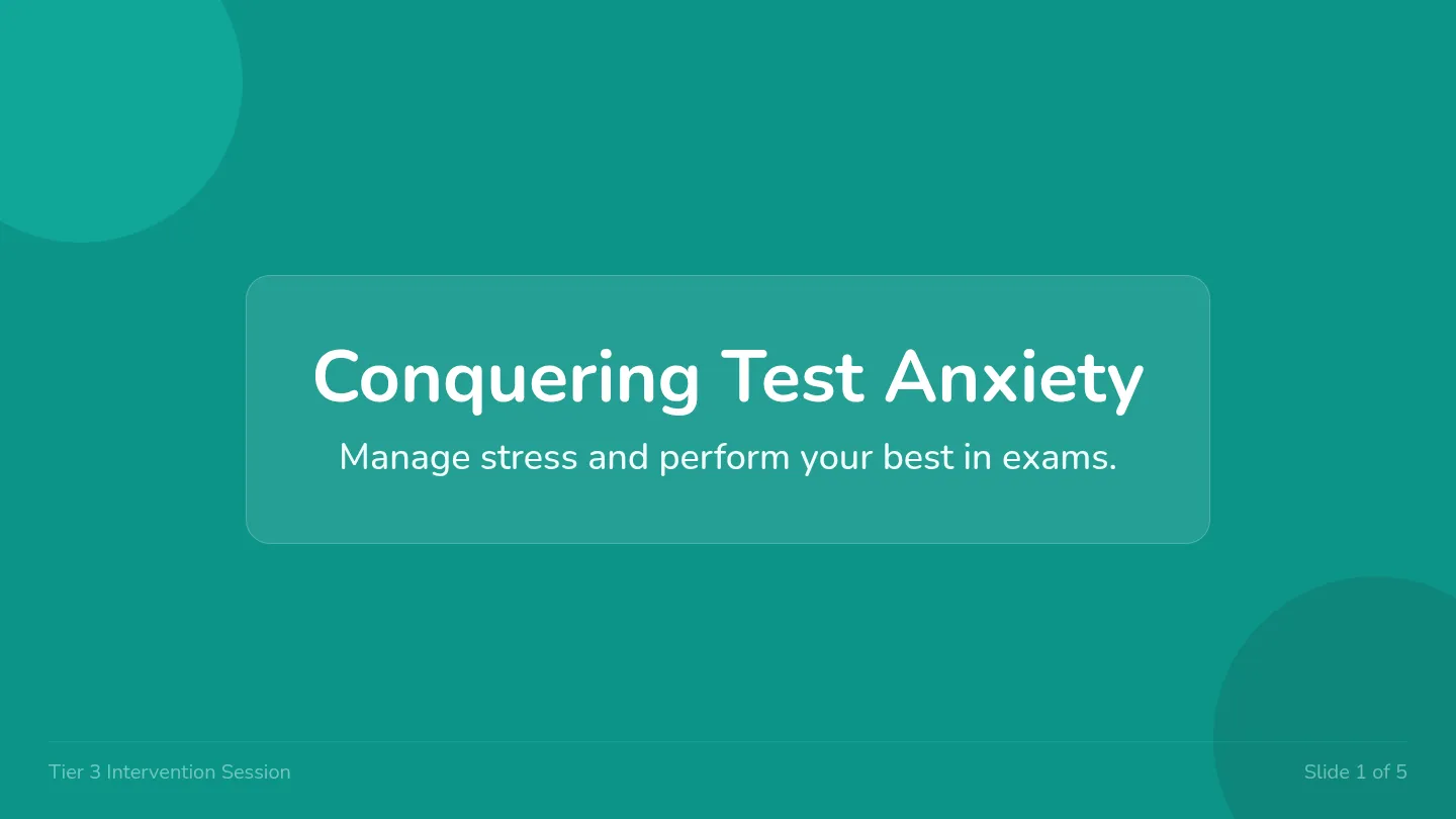 Conquering Test Anxiety Slide Deck