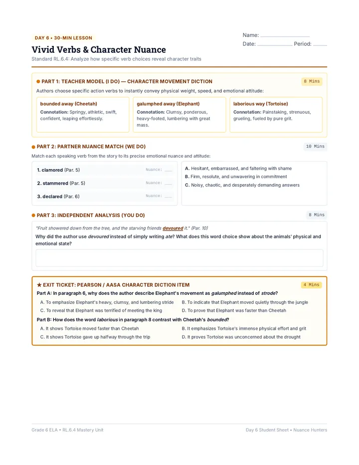 Vivid Verbs Activity