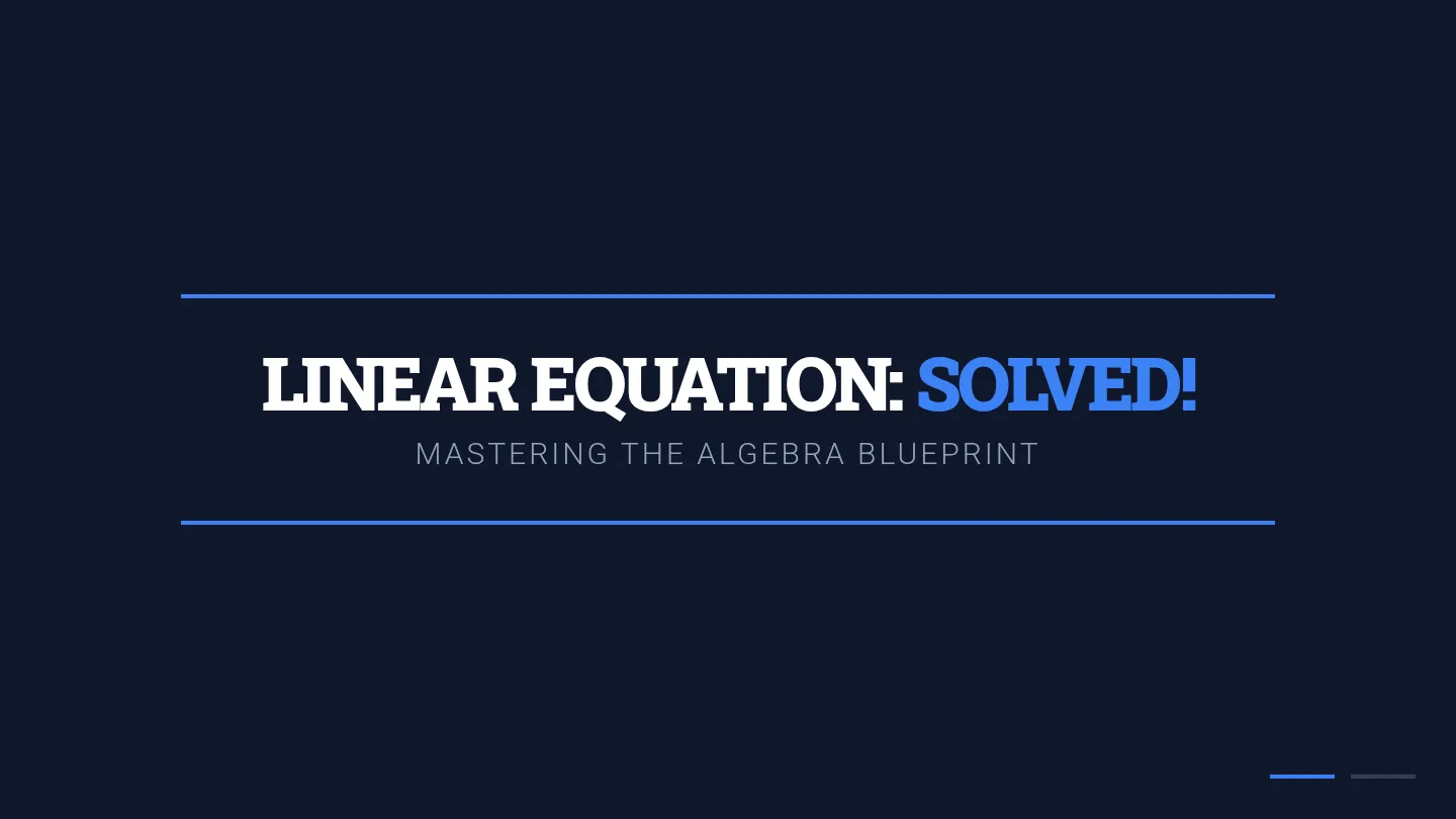 Linear Equation Slides