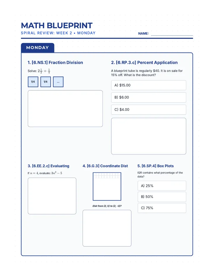 Math Blueprint Week 2 Booklet (Improved)