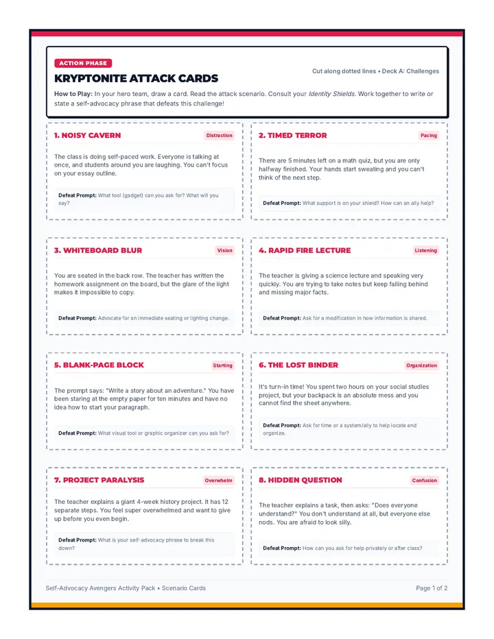 Power Up Scenario Cards
