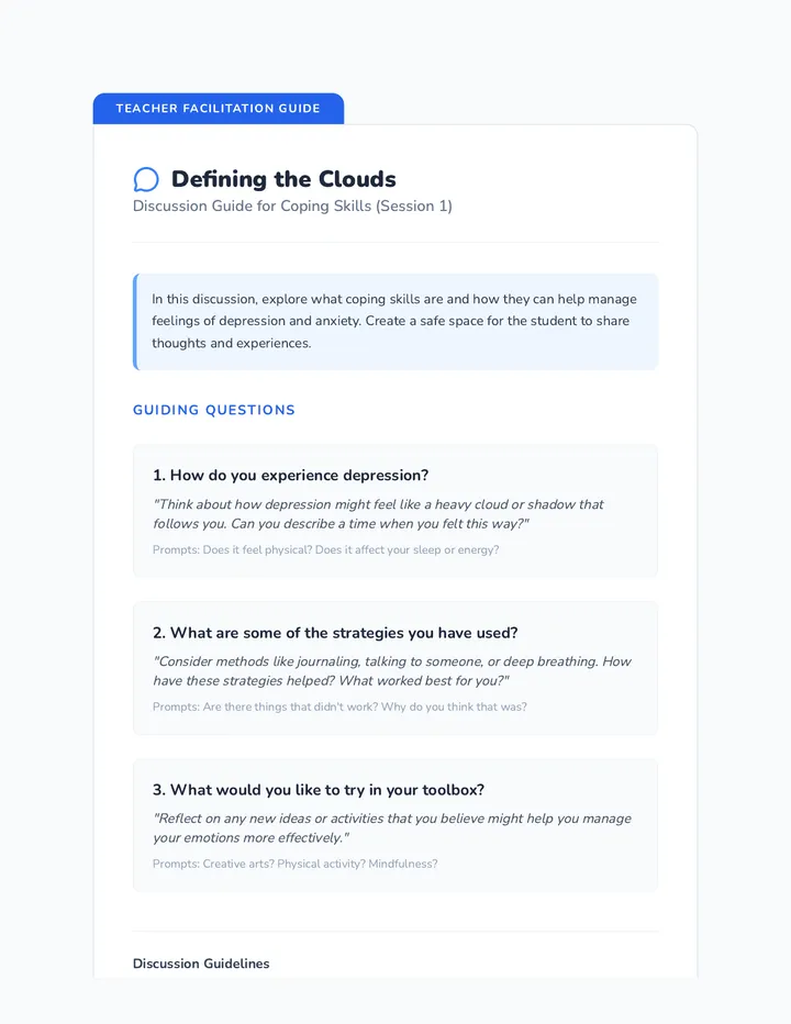 Coping Skills Discussion Guide