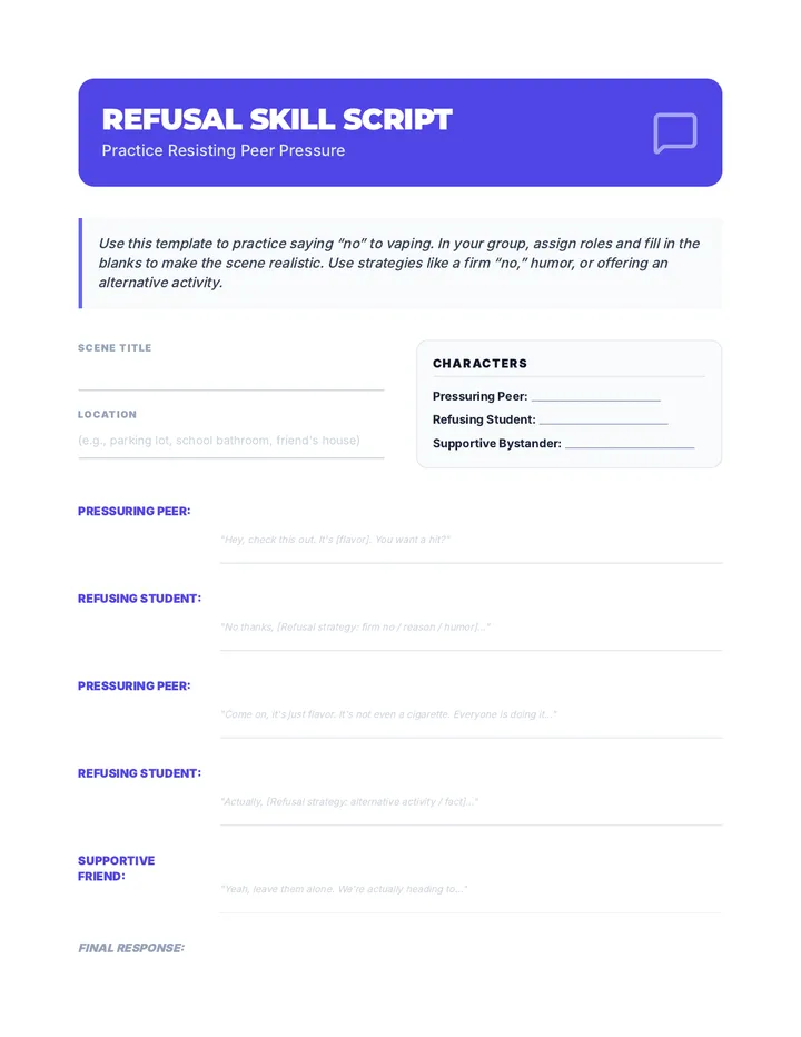 Refusal Skill Script