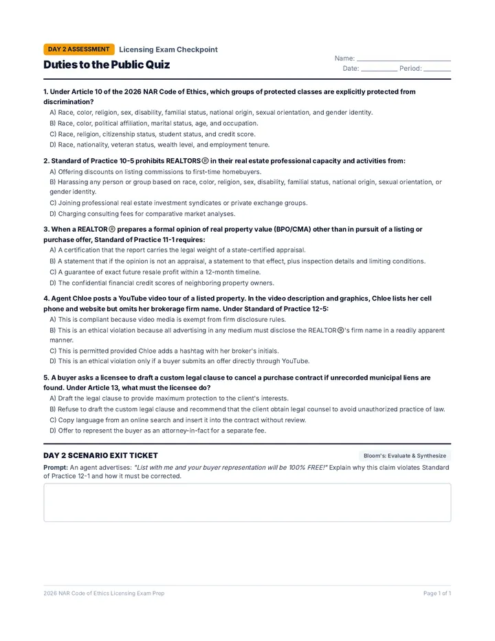 Public Trust Exam Quiz