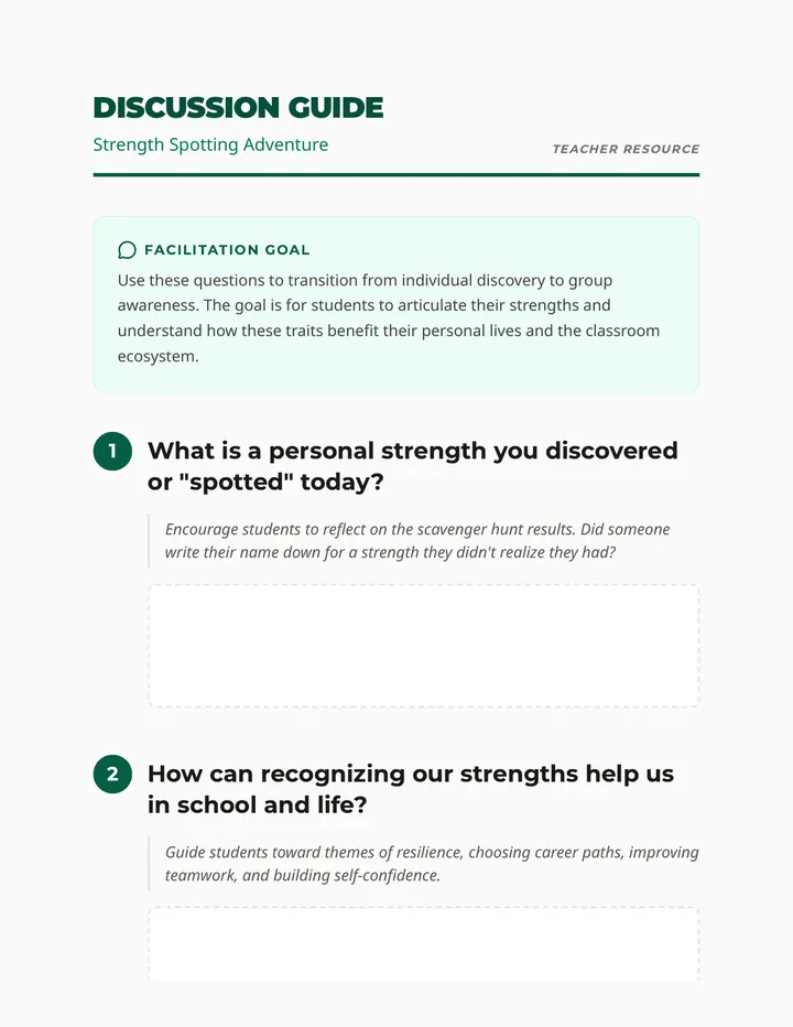 Strength Spotting Discussion Guide