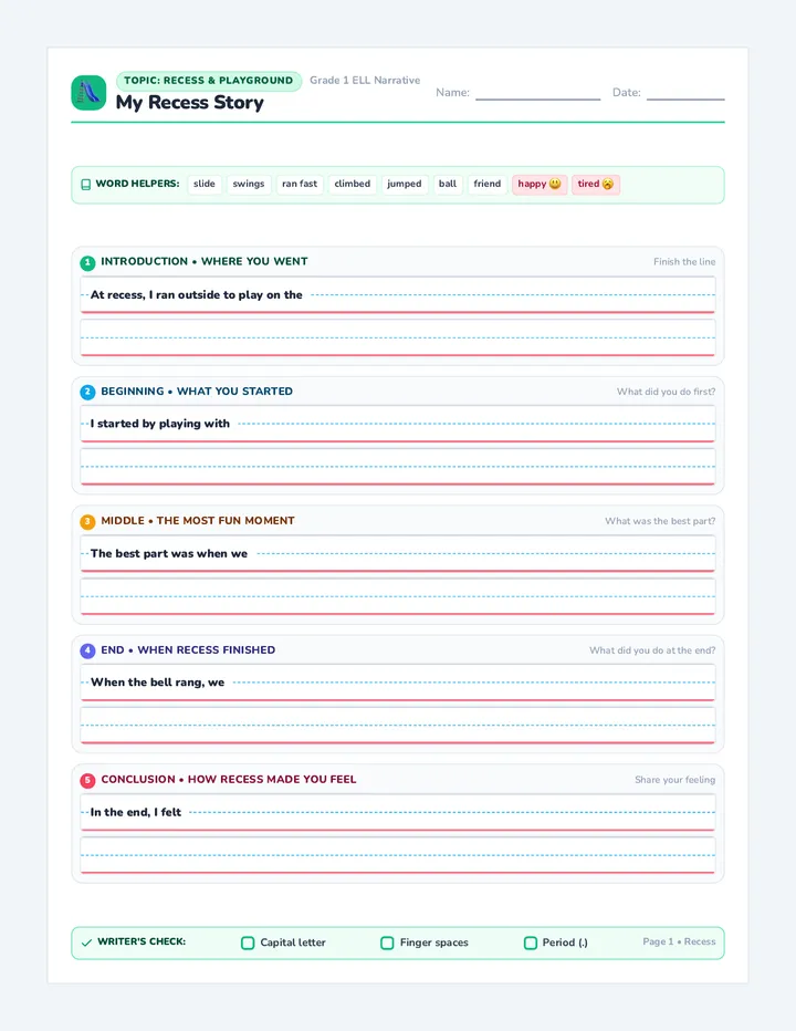 Story Spark Writing Template