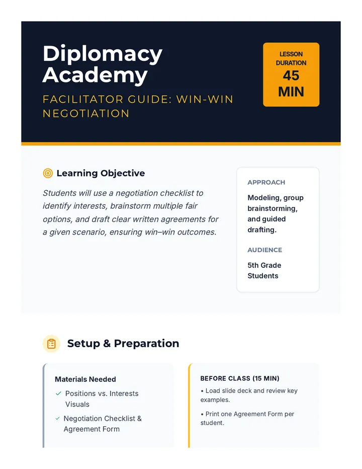Diplomacy Academy Facilitator Guide