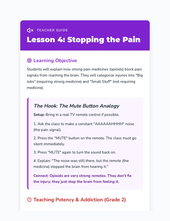 Pain Mute Button Teacher Guide