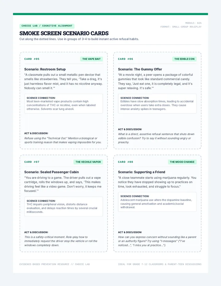 Smoke Screen Scenario Cards
