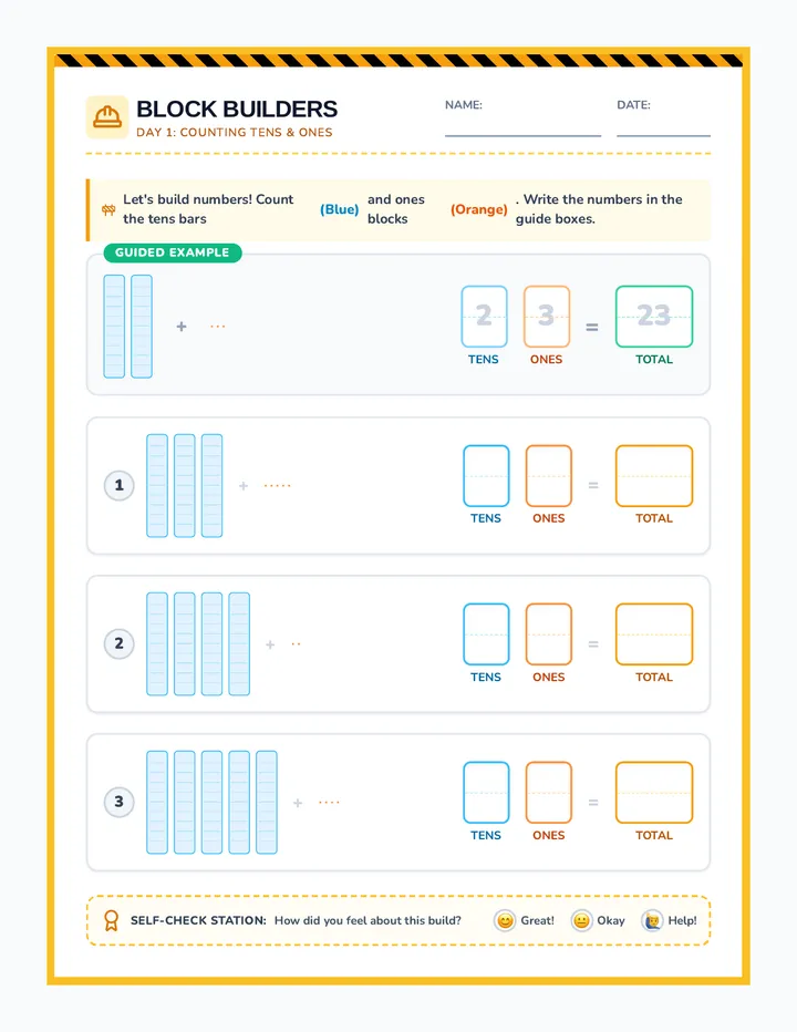 Block Builders Worksheet