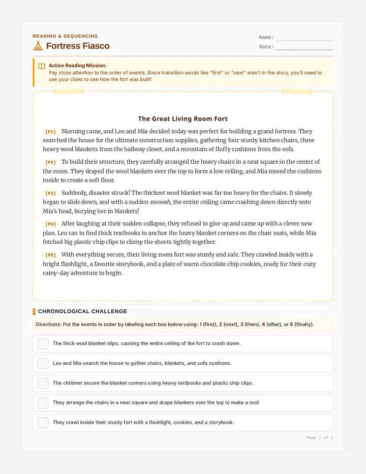 Fortress Fiasco Worksheet