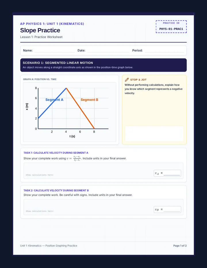 Position Graphing Practice Worksheet