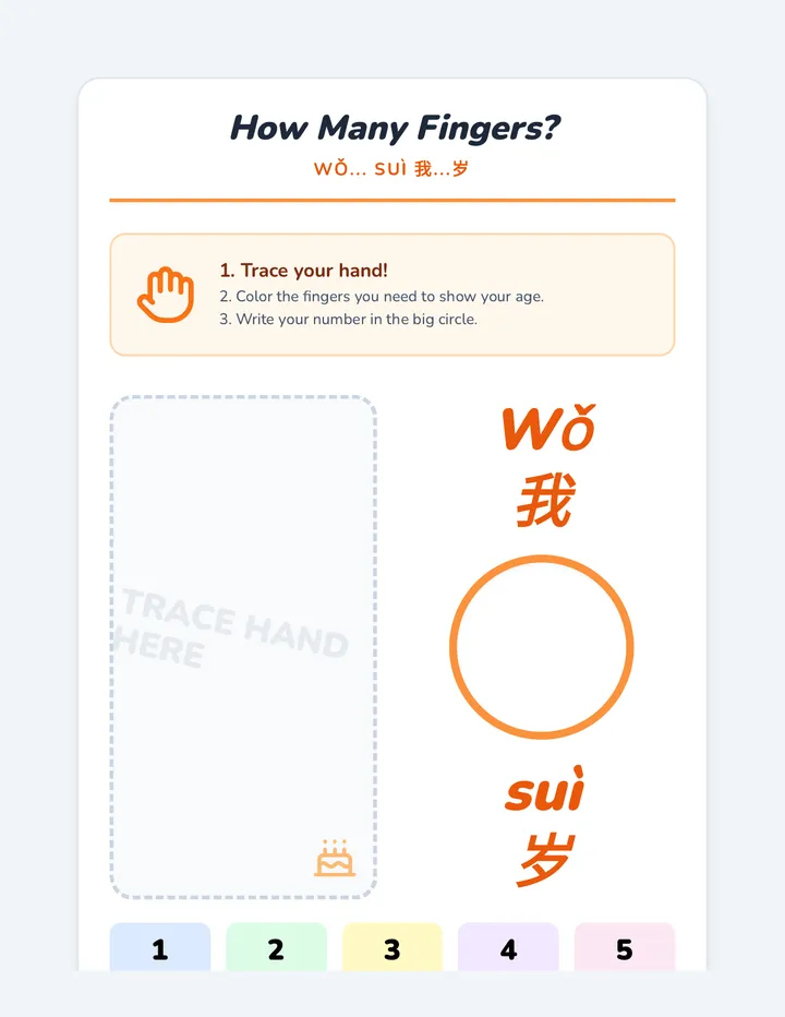 Age Finger Trace Handout
