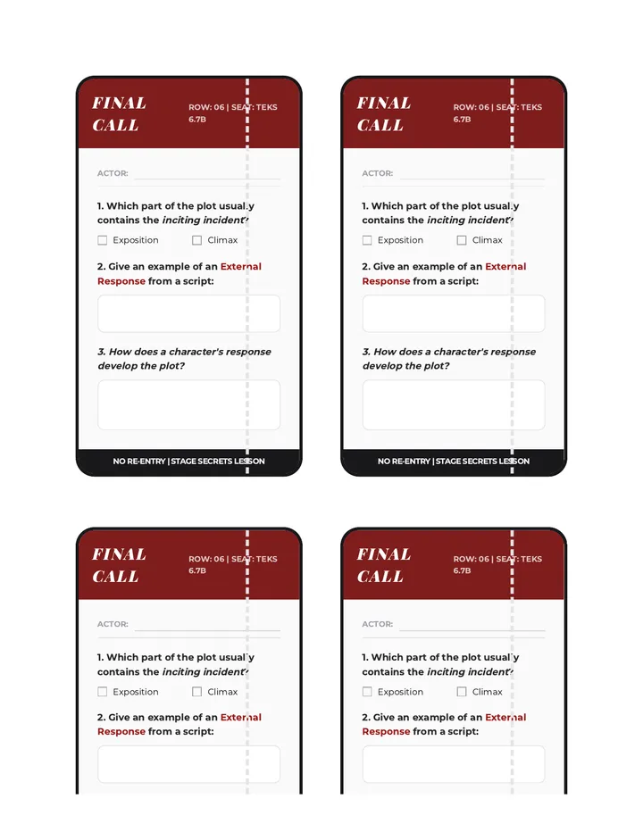 Final Call Exit Ticket