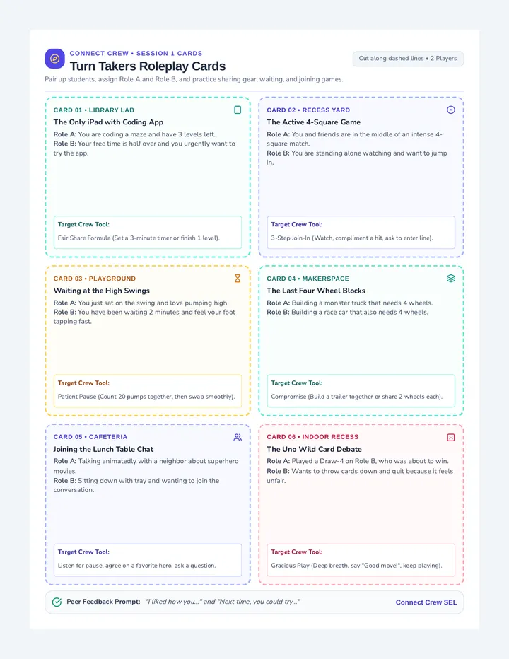 Turn Takers Roleplay Cards