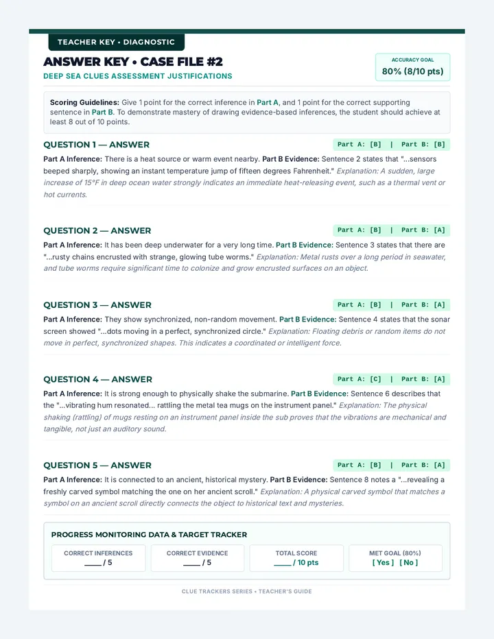 Deep Sea Answer Key