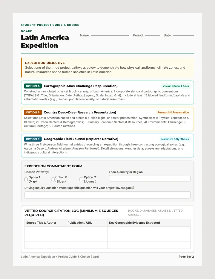Latin America Expedition Project Guide