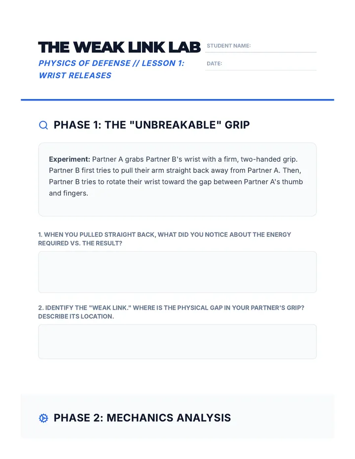 Weak Link Lab Worksheet