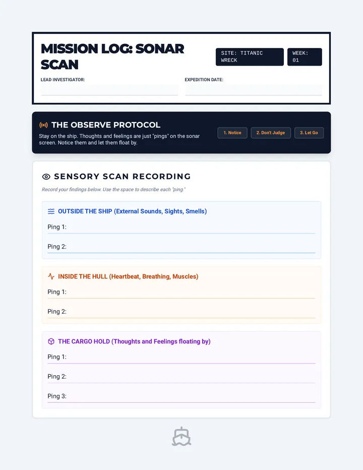 Titanic Sonar Log Worksheet