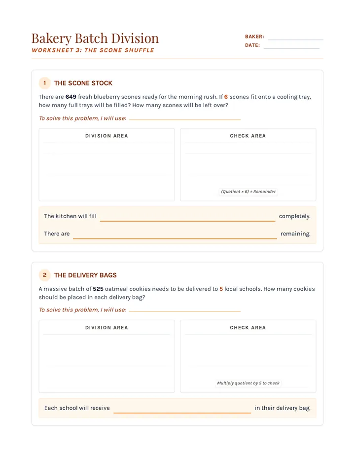Scone Shuffle Worksheet