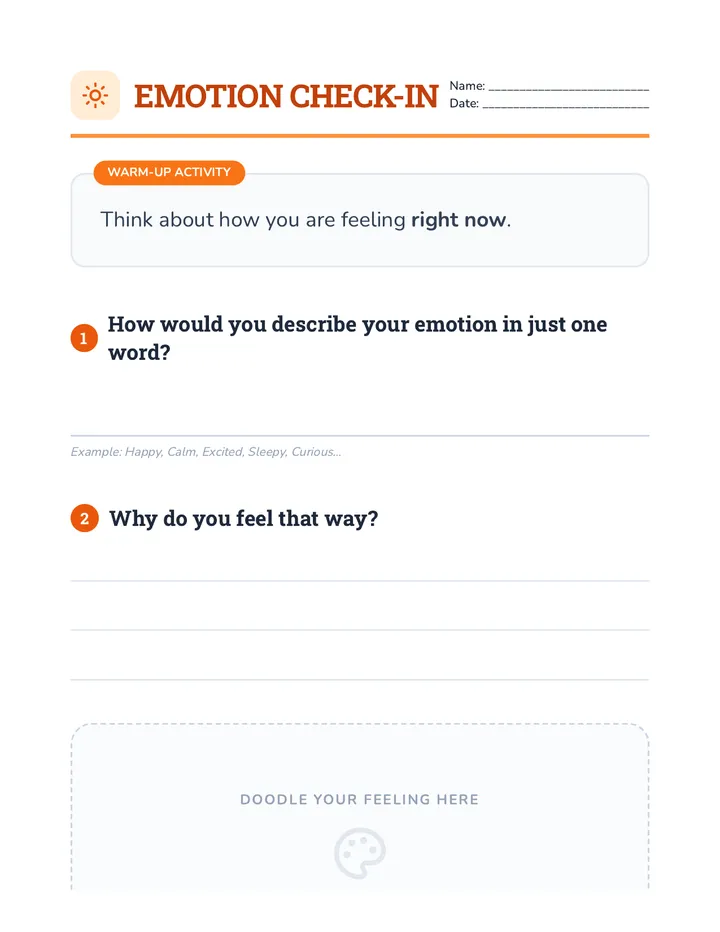 Emotion Check-In Warm-Up