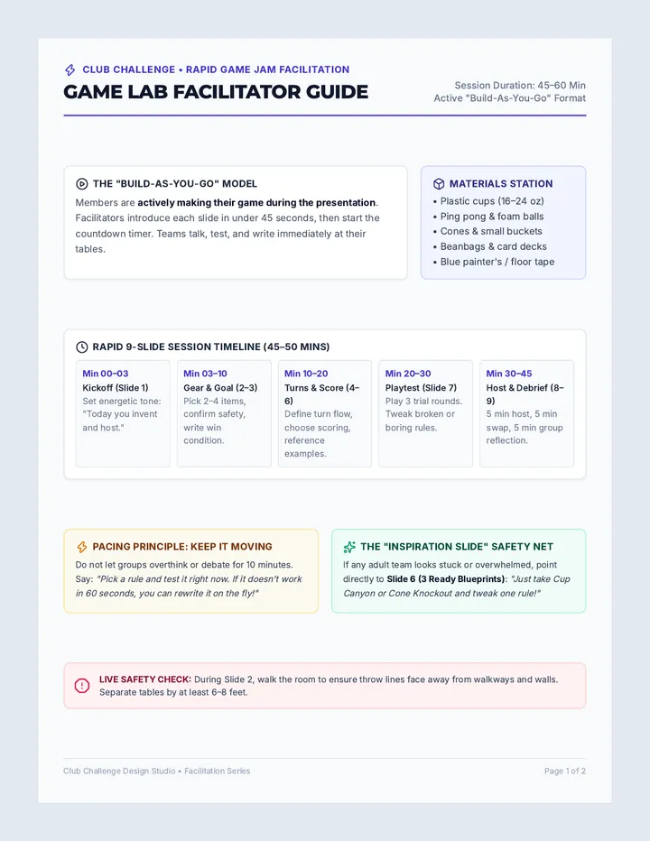 Game Lab Facilitator Guide