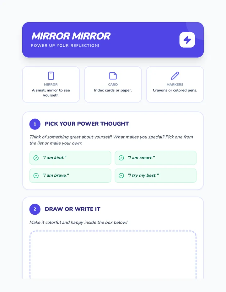 Affirmation Mirror Activity Guide