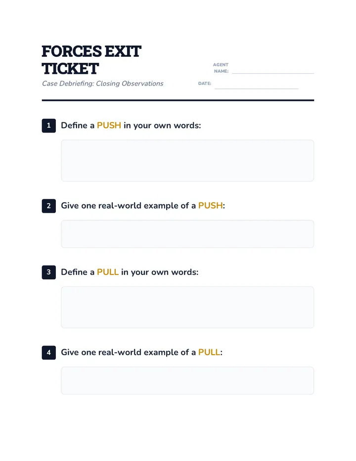 Forces Exit Ticket