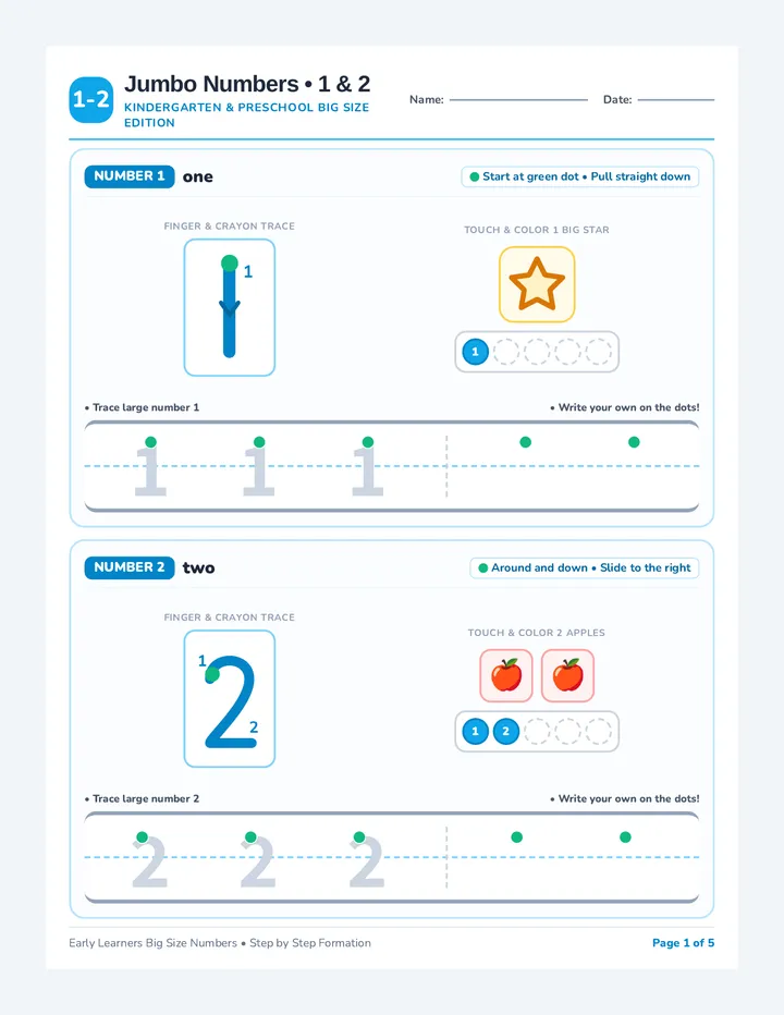 Big Numbers Tracing Worksheet