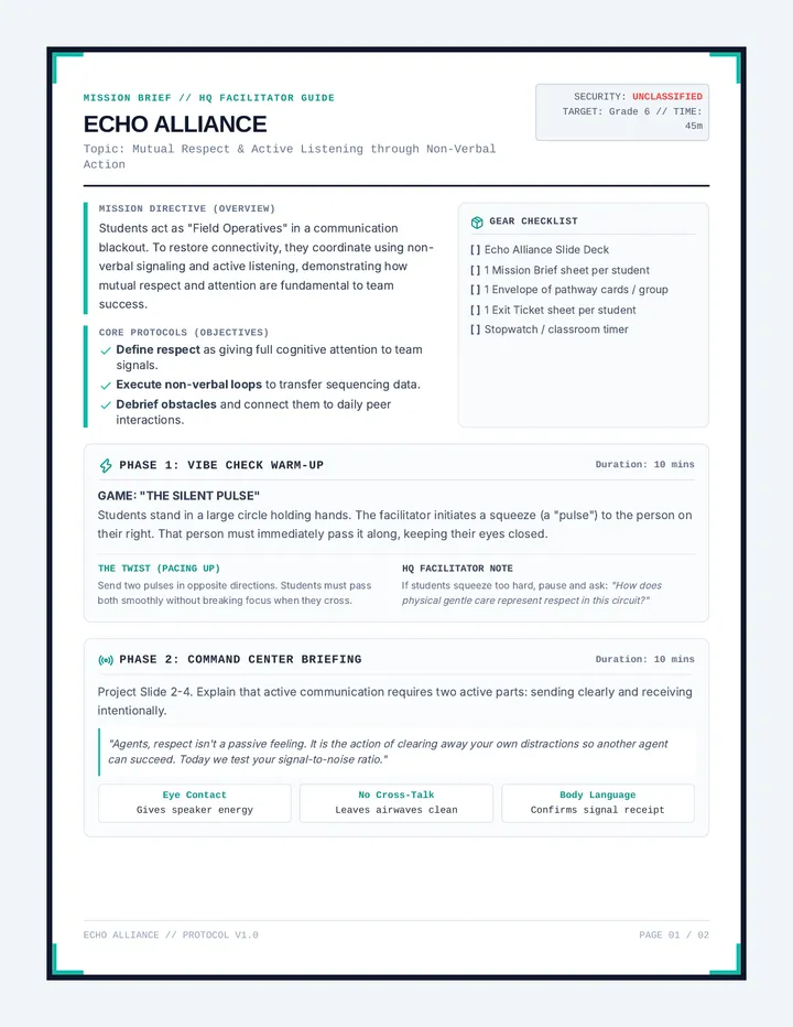 Echo Alliance Lesson Plan