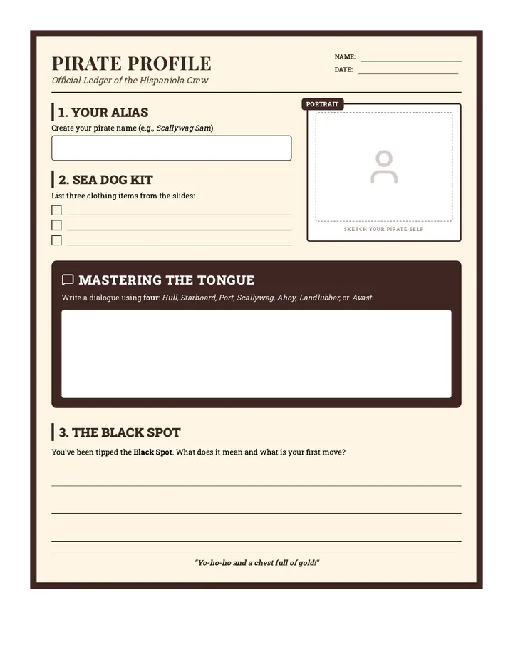 Pirate Profile Worksheet Revised 2