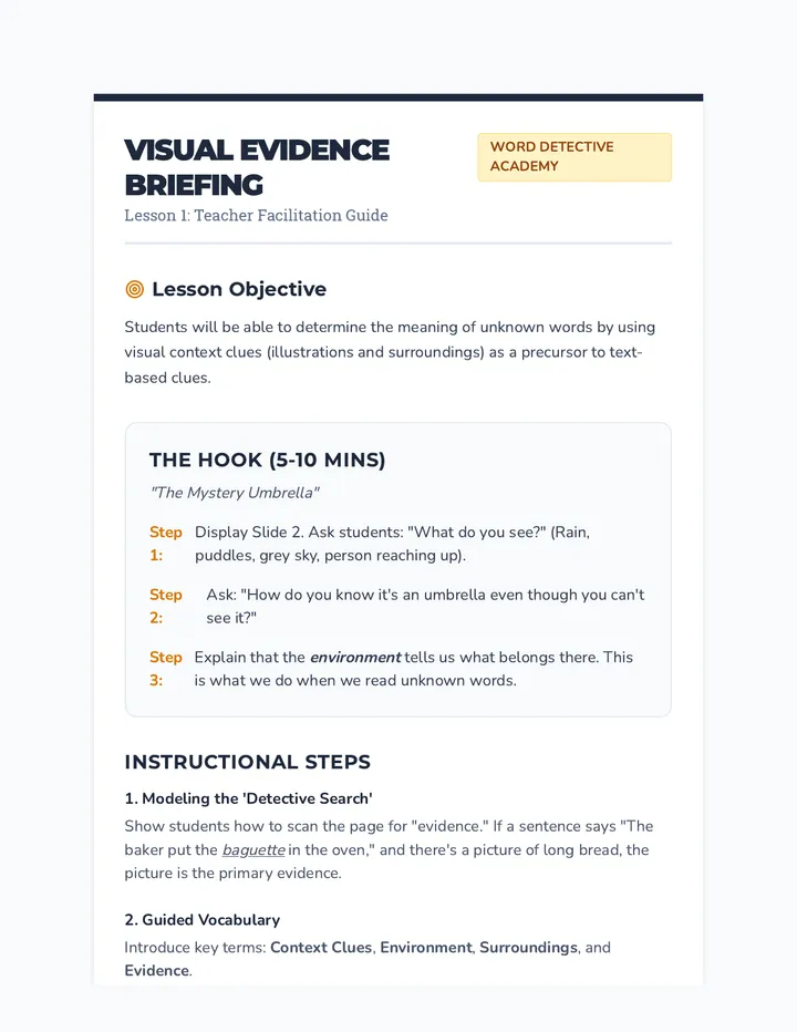 Visual Evidence Teacher Guide