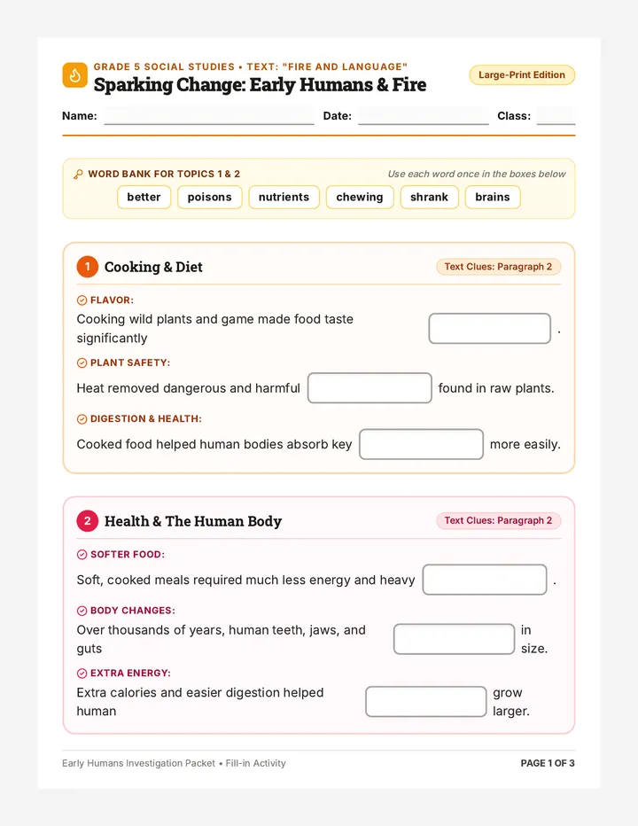 Sparking Change Worksheet