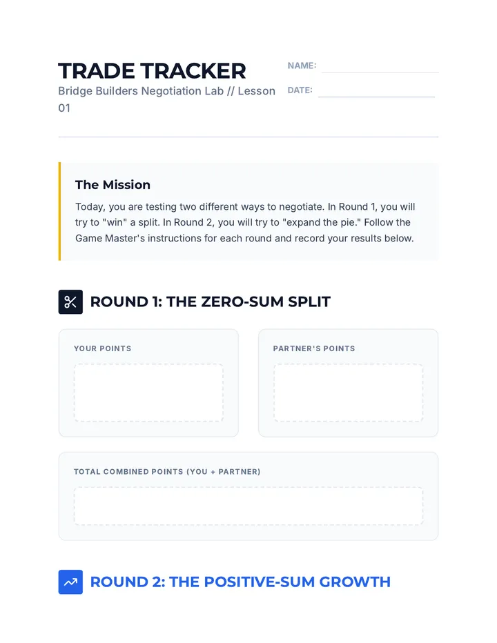 Trade Tracker Worksheet