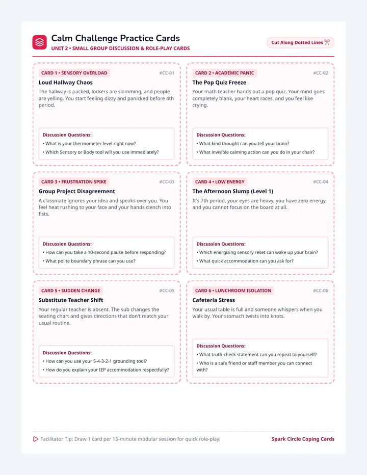 Calm Challenge Practice Cards