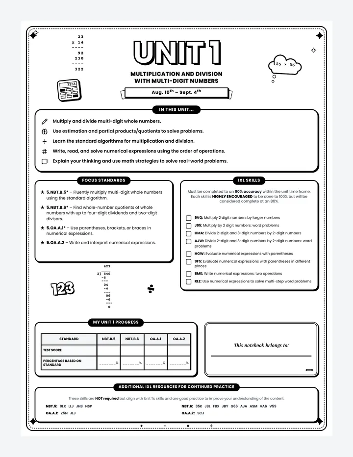 Unit 1 Binder Cover