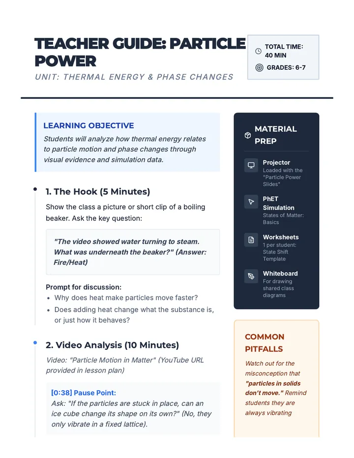 Thermal Motion Teacher Guide